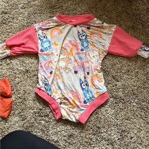 Handmade Bluey Long-Sleeve Baby One-Piece Bodysuit